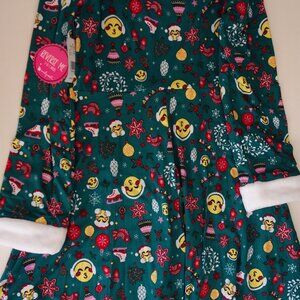 Emily West Faux-Fur Trim REVERSE ME 2-in-1 Dress Girls Size 16 GREEN/RED NWT